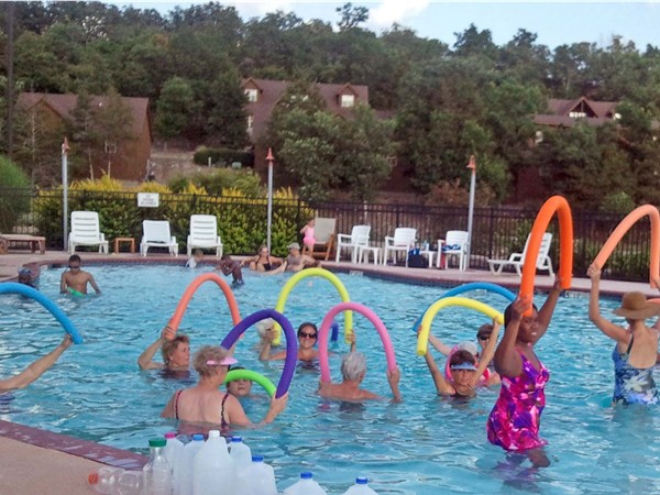 Water aerobics in the Pavilion pool at StoneBridge Village