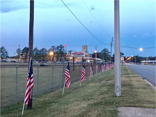 Land o'Frost Industrial Park in Searcy sets out flags in support of Veterans Day 2016