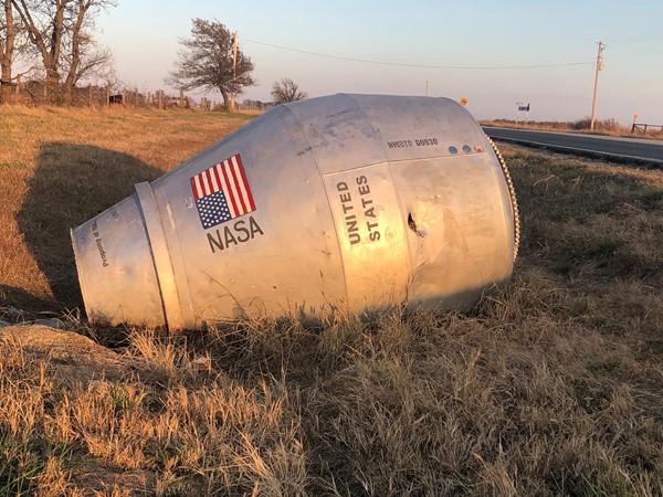 Abandoned space capsule near Lake Oologah 