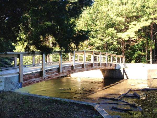 A short bridge over the southeastern corner of Cosby Lake