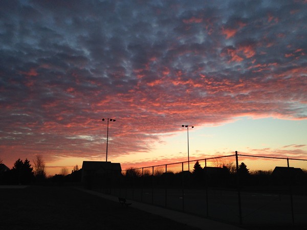 Beautiful sunrise outside of the Saline Recreation Center