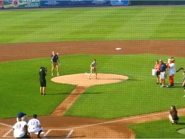 Our agent's grandson threw out the first pitch