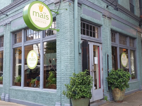 Maïs Arepas serves Colombian specialties in a contemporary setting at Carondelet and Clio Streets
