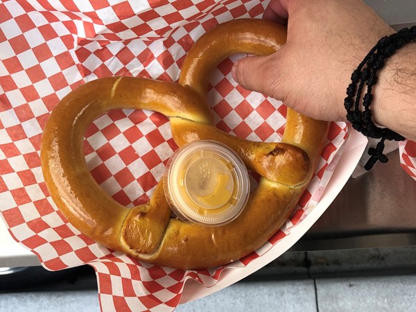 Come and get this this larger than life pretzel at Miss Ruby’s