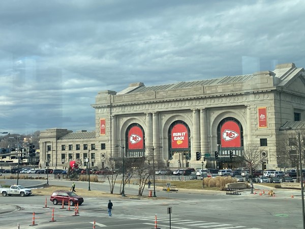 Union Station decked out for Kansas City Chiefs post season games