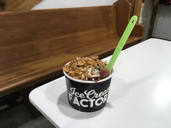 Super Turtle Sundae - You have to try it.  Ice Cream Factory in Eldon