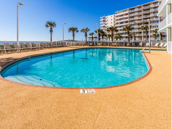 Outdoor pool at Tradewinds Condominium in Orange Beach