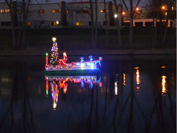 Each year at Christmas time in Niles, you will find Santa and his reindeer on the St Joseph River