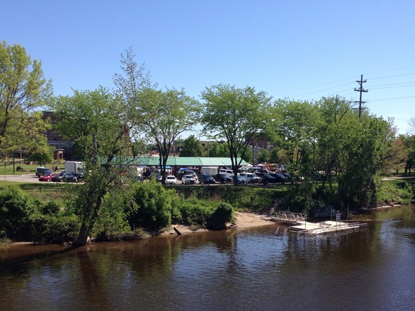 View of farmers market from The Tridge