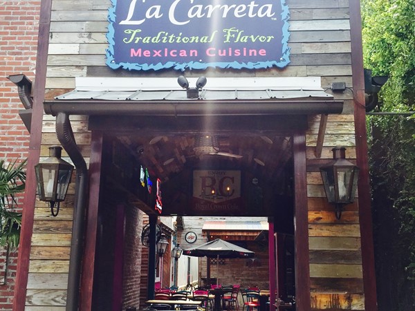 La Carretta in downtown Ponchatoula. Great location to eat outside and enjoy a jalapeno margarita
