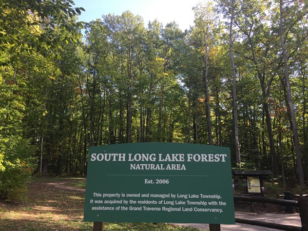Scenic wooded trails southeast of Long Lake enjoyed by local residents and visitors alike