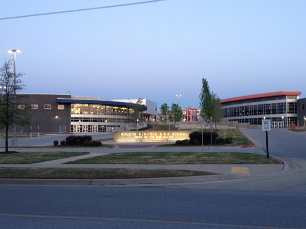 Rogers Heritage High School is on the east side of town near downtown and home of the War Eagles
