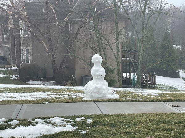 This poor snowman had the longest life until this week with all of the sun!