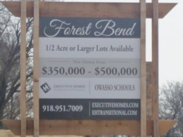 Forest Bend, an inviting new subdivision in Owasso with the country living flavor