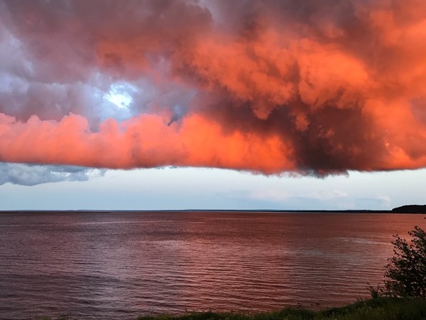 An August storm meets the sunset over Lake Superior 