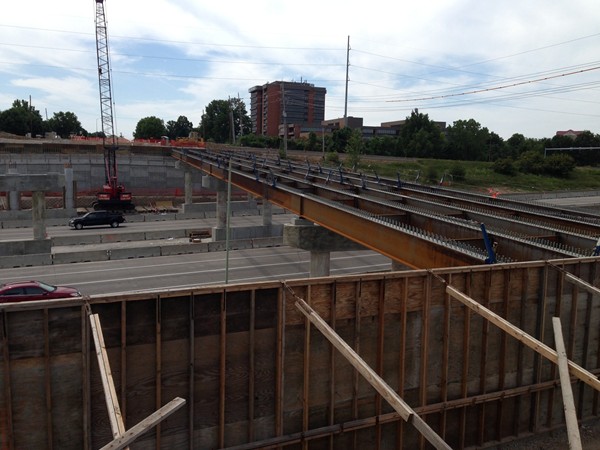 New bridge work on Roe Boulevard over I-435