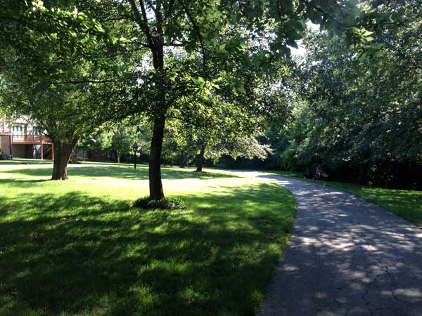 Scenic walking trail in Fairway Woods subdivision.