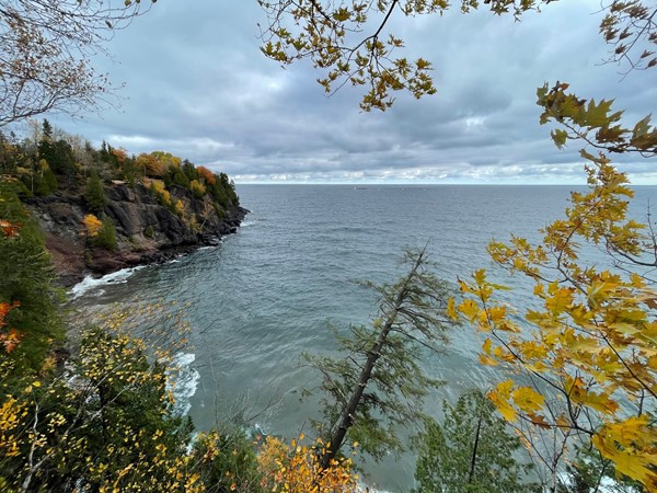 Cold fall morning on a Presque Isle overlook, Marquette