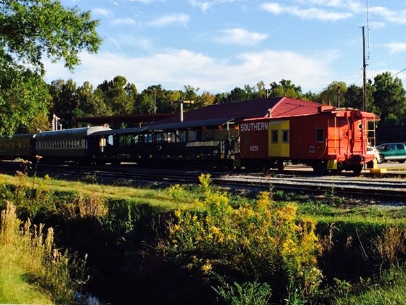Heart of Dixie Railroad Museum: The train is gathering passengers for a ride to the Pumpkin Patch.