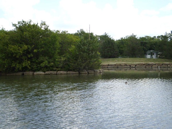 Fishing pond and island at Anneberg Park