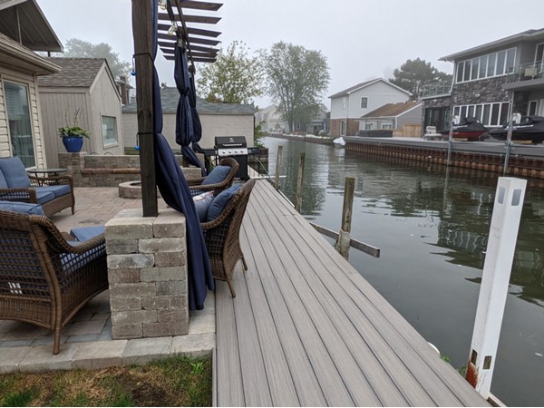 Nice patio setting on an inlet leading to Lake St Clair 