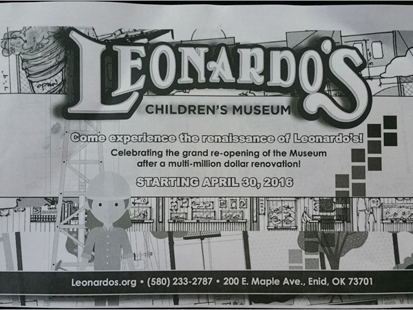 Leonardo's Children Museum will be re-opening starting April 30, 2016
