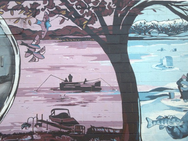 Second half of mural on the side of PNC Bank in Whitmore Lake---so cool!