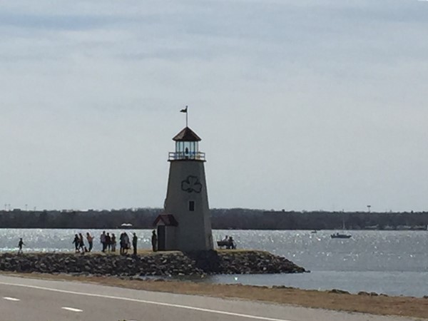Lake Hefner Lighthouse, wearing the green already for Saint Patrick's Day