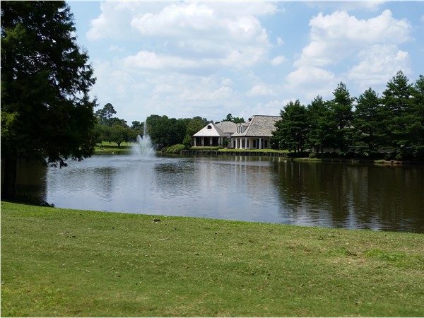 Pretty lake at the entrance to the Country Club of Louisiana