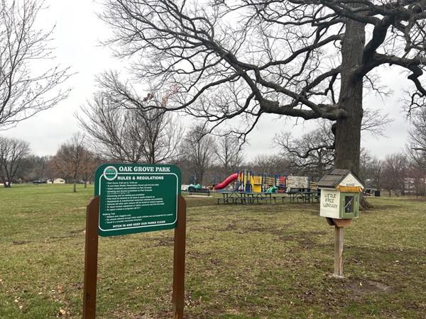 Oak Grove Park is a beautiful park with a paved walking trail and playground 