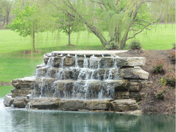 A beautiful water feature in the park area in Lakepointe