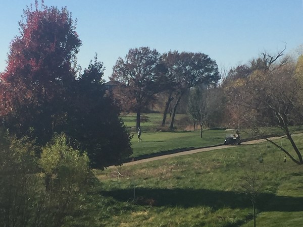 Golfers enjoying this perfect fall weather at Staley Farms
