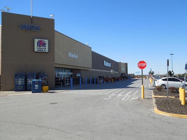 WalMart Super Center, view is to the west from east side of parking lot. 