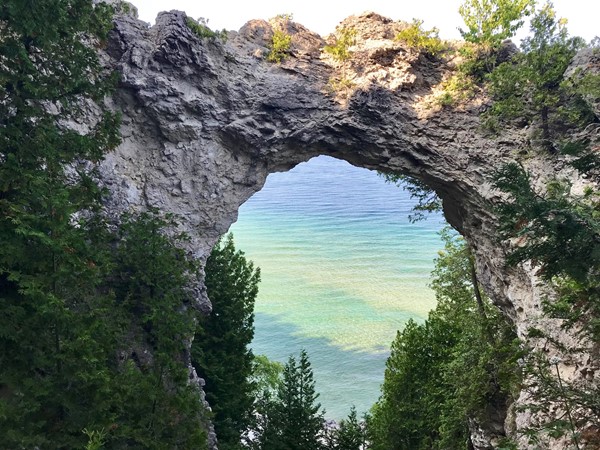 Arch Rock is one of the most beautiful and natural rock formations on Mackinac Island
