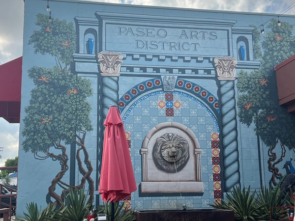 Paseo Arts District mural located in the Sauced patio