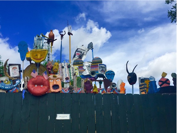An art installation brightens an otherwise ordinary parking lot near Felipe's Taqueria 