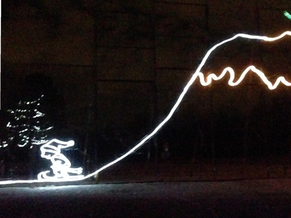 An animated skier was part of the Longview Lake Park light display