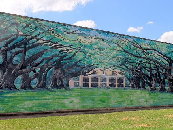 Live Oak Avenue mural by Merlin Buddy West and Abby Kent in Bossier's East Bank District