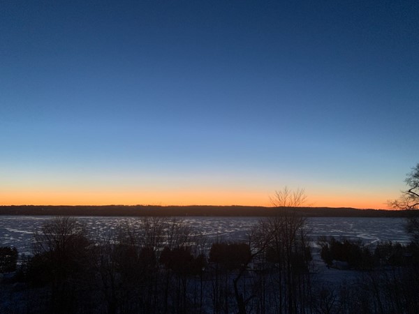 Beautiful sunrise view over Lake Leelanau this morning from Cedar, MI 