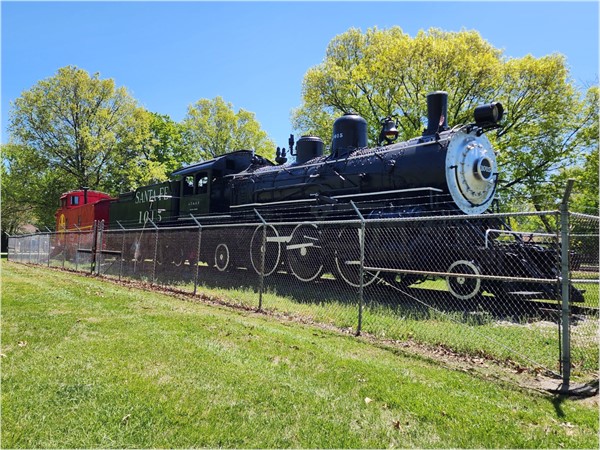 Historic Santa Fe steam engine locomotive at Fremont Park Train