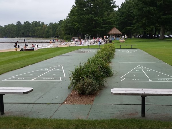 Shuffle board game at the Deer Lake public access 