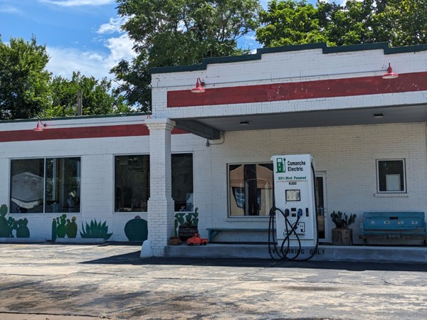 Check out this old gas station with a modern twist in the small town of Comanche 
