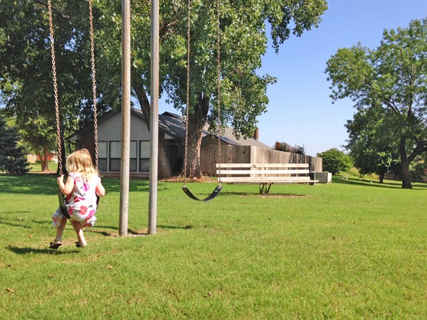 The Heritage Hills green belt is a great place for outdoor fun