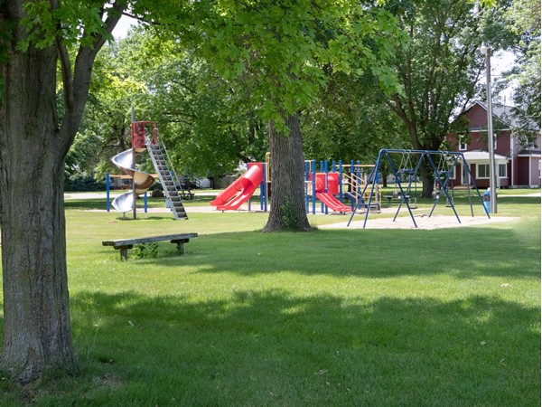 The Sloan City Park has large shade trees and fun playground equipment for kids of all ages