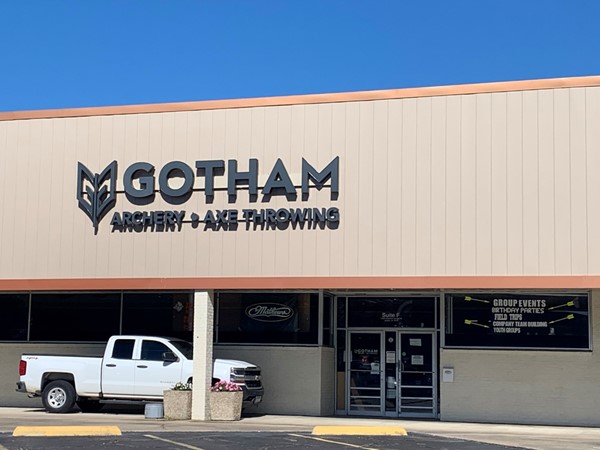 Gotham Archery & Axe Throwing is on the corner of Sullivan and Greenwell Springs Road