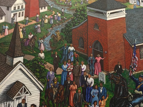 A small view of the African American Legacy Mural at the Clay County Courthouse