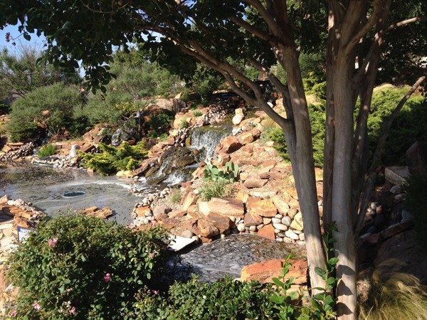 Waterfalls at entrance to community. Great place to sit and watch the fish and ducks! 