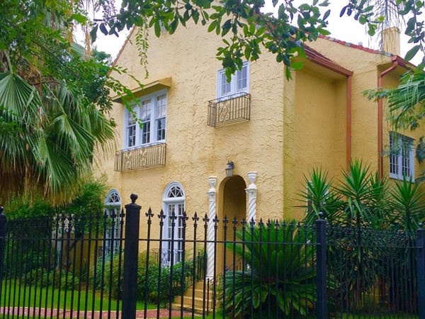 One of the beautiful Spanish Revival homes on Trianon Plaza 