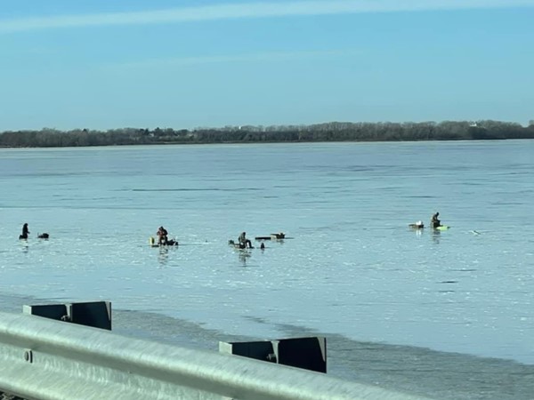 Ice fishing at Marion Reservoir
