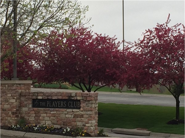 Entrance to The Players Club 27 hole golf course in the spring